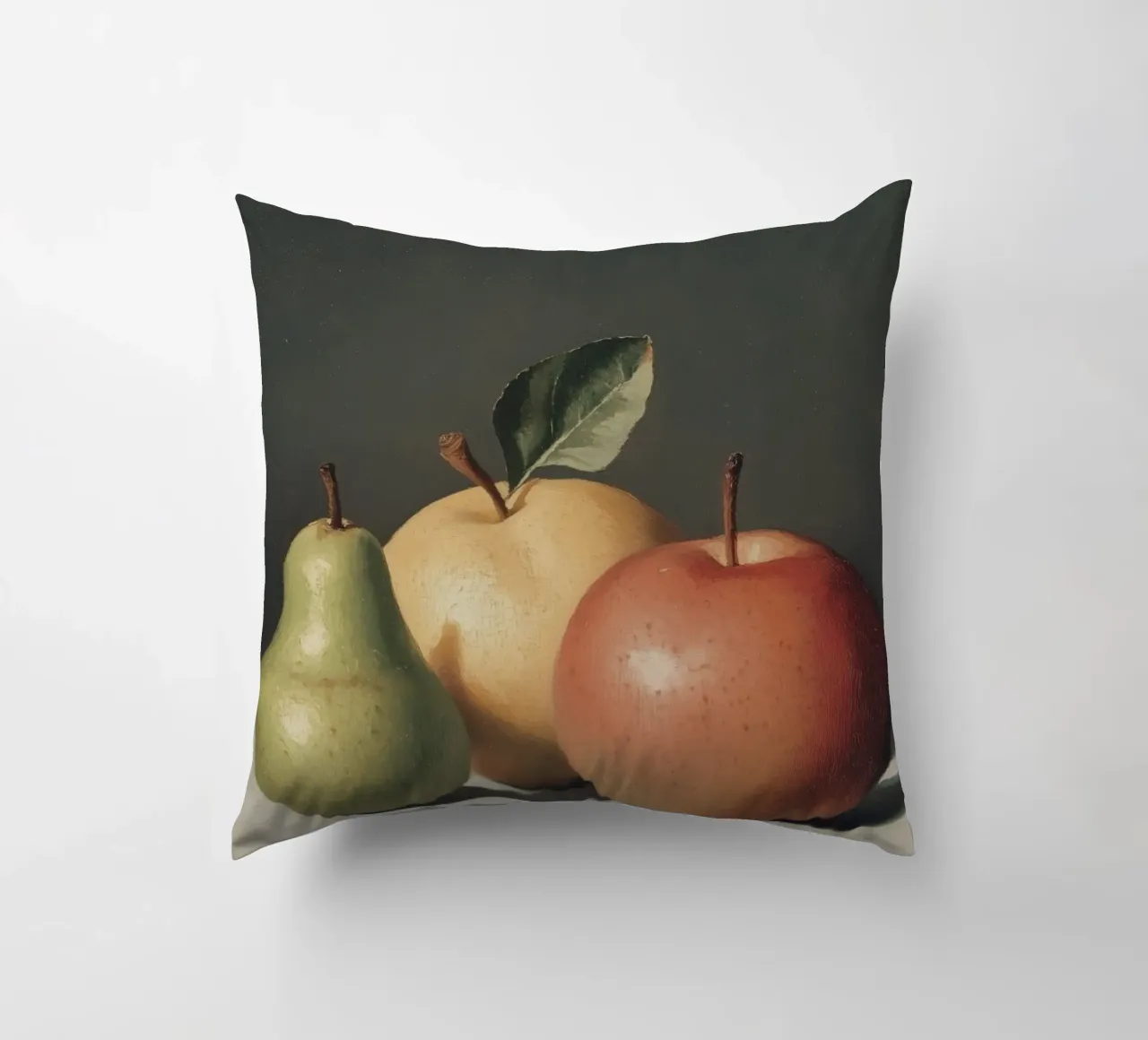 Natura morta di pere e mele cuscino da Melloi Art Print