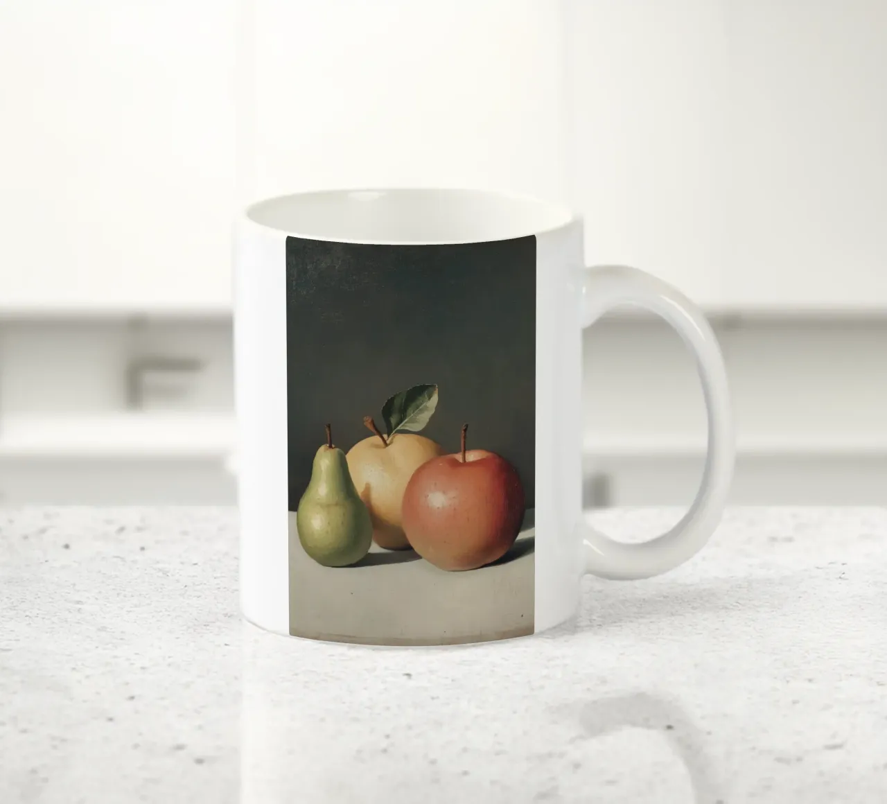 Natura morta di pere e mele tazza in ceramica da Melloi Art Print