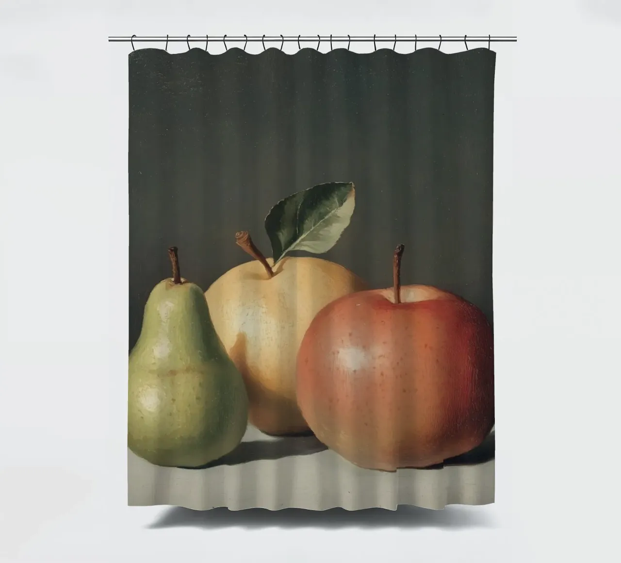 Still Life Painting of Pear and Apples shower curtain by Melloi Art Print