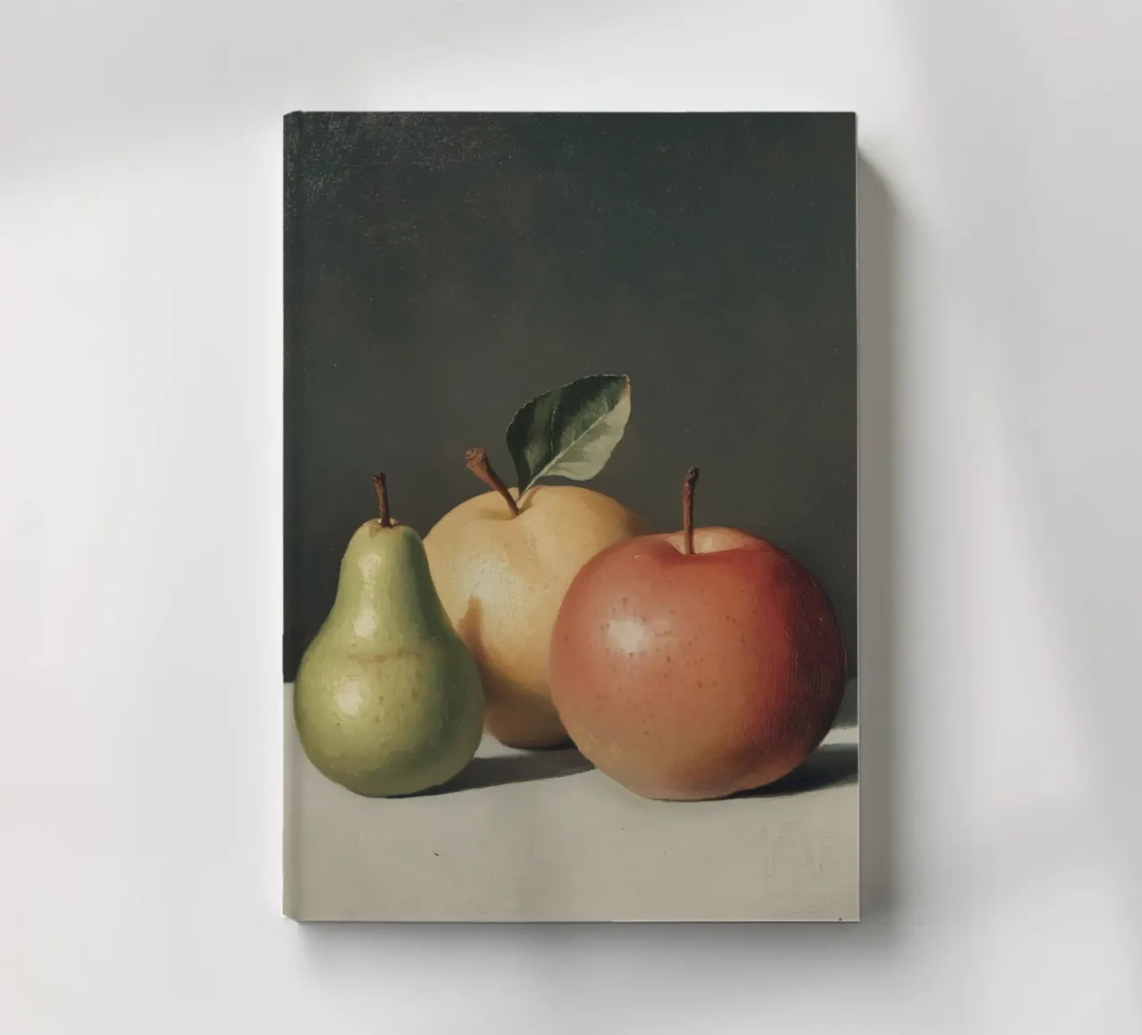 Still Life Painting of Pear and Apples notebook by Melloi Art Print
