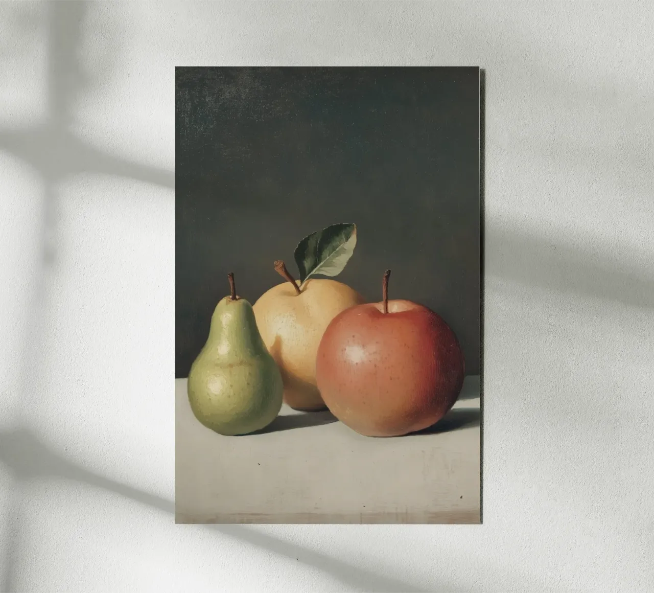Natura morta di pere e mele alluminio dibond da Melloi Art Print