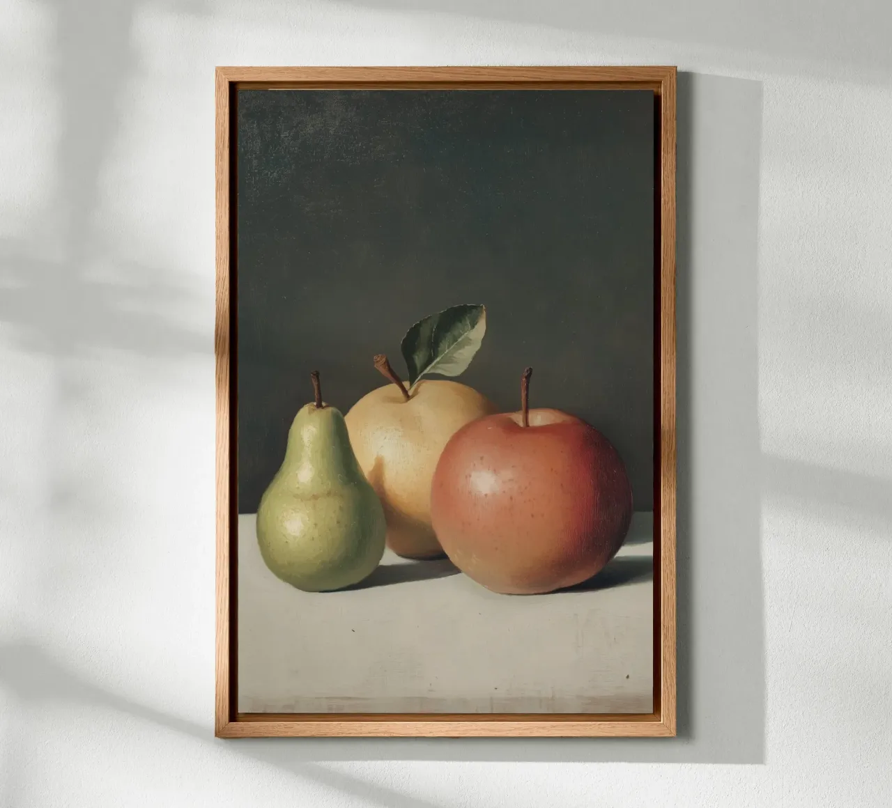 Stilleven van peer en appels canvas van Melloi Art Print