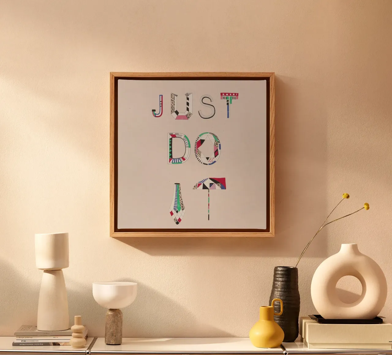 Just do it lienzo con Marco flotante de Vasare Nar