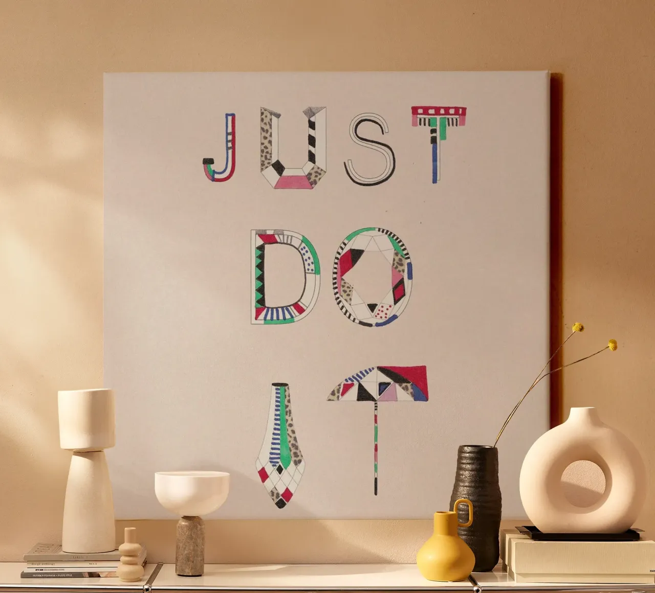 Just do it lienzo con Marco flotante de Vasare Nar