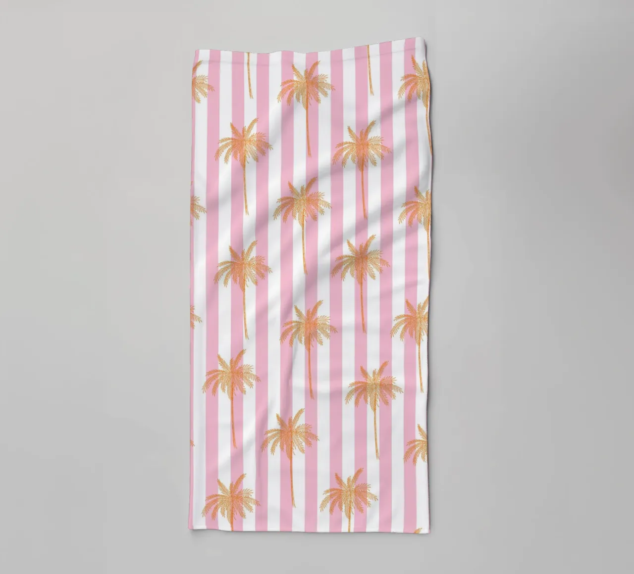 Alberi di cocco, stampa tropicale estiva, arancione e rosa asciugamano da bagno da pdigitalprints
