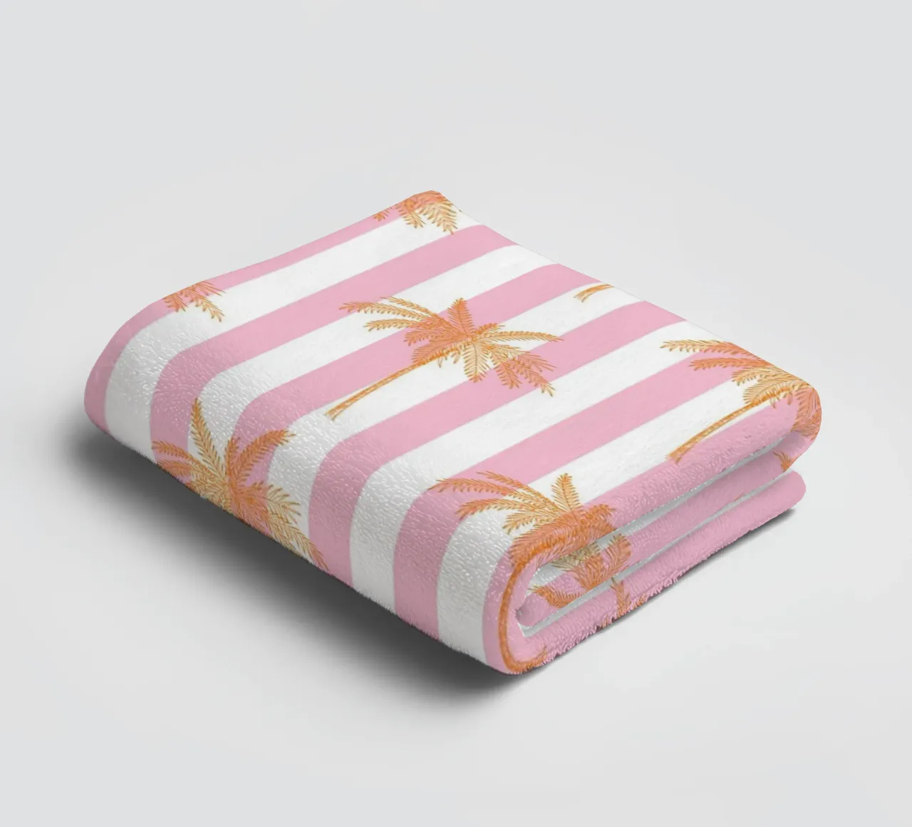 Alberi di cocco, stampa tropicale estiva, arancione e rosa asciugamano da bagno da pdigitalprints