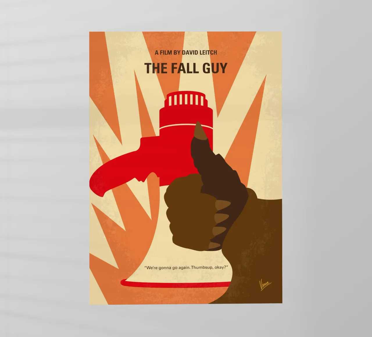 No1443 My The Fall Guy minimal movie poster pellicola backlit da Chungkong