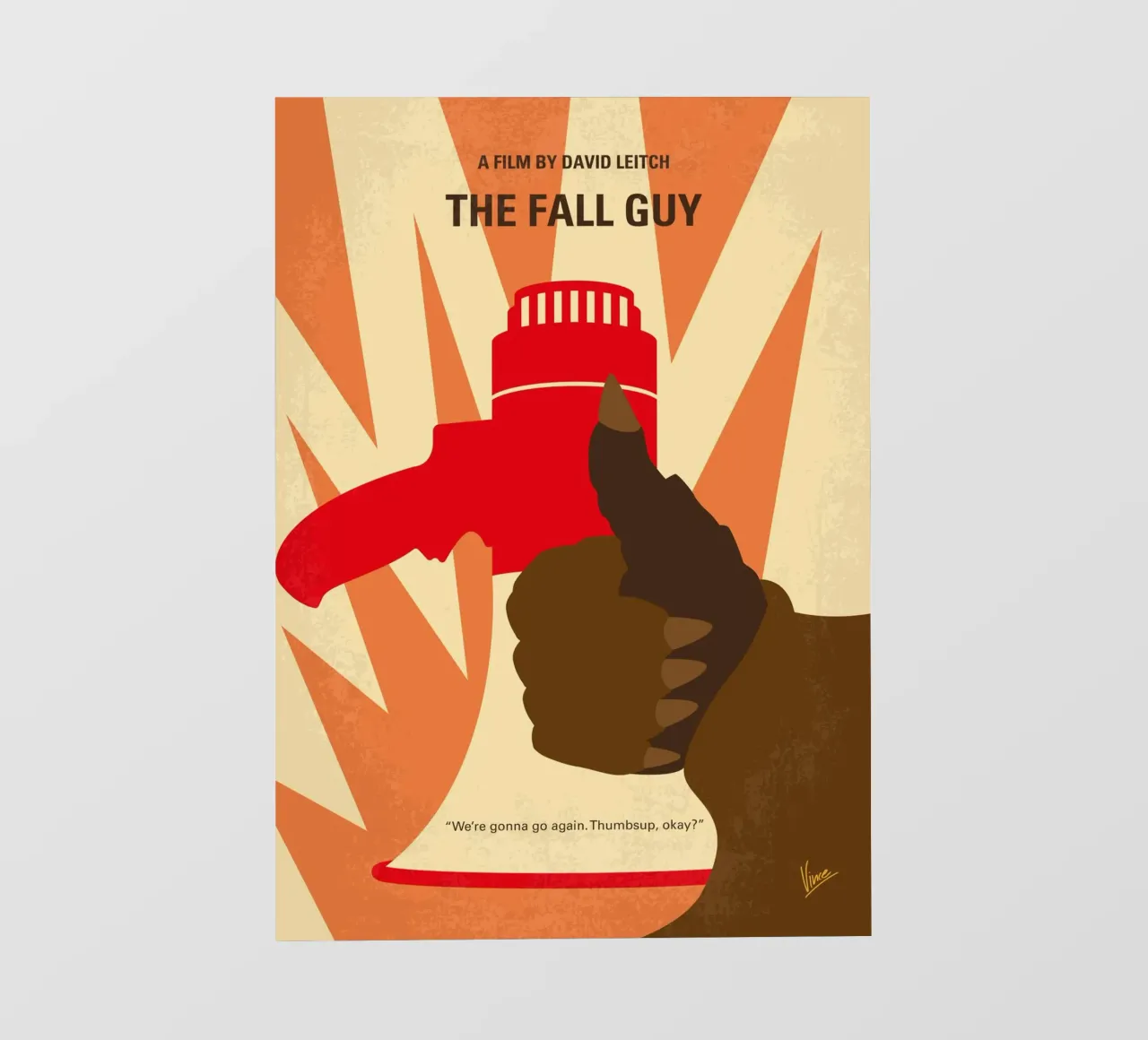 No1443 My The Fall Guy minimal movie poster pellicola backlit da Chungkong
