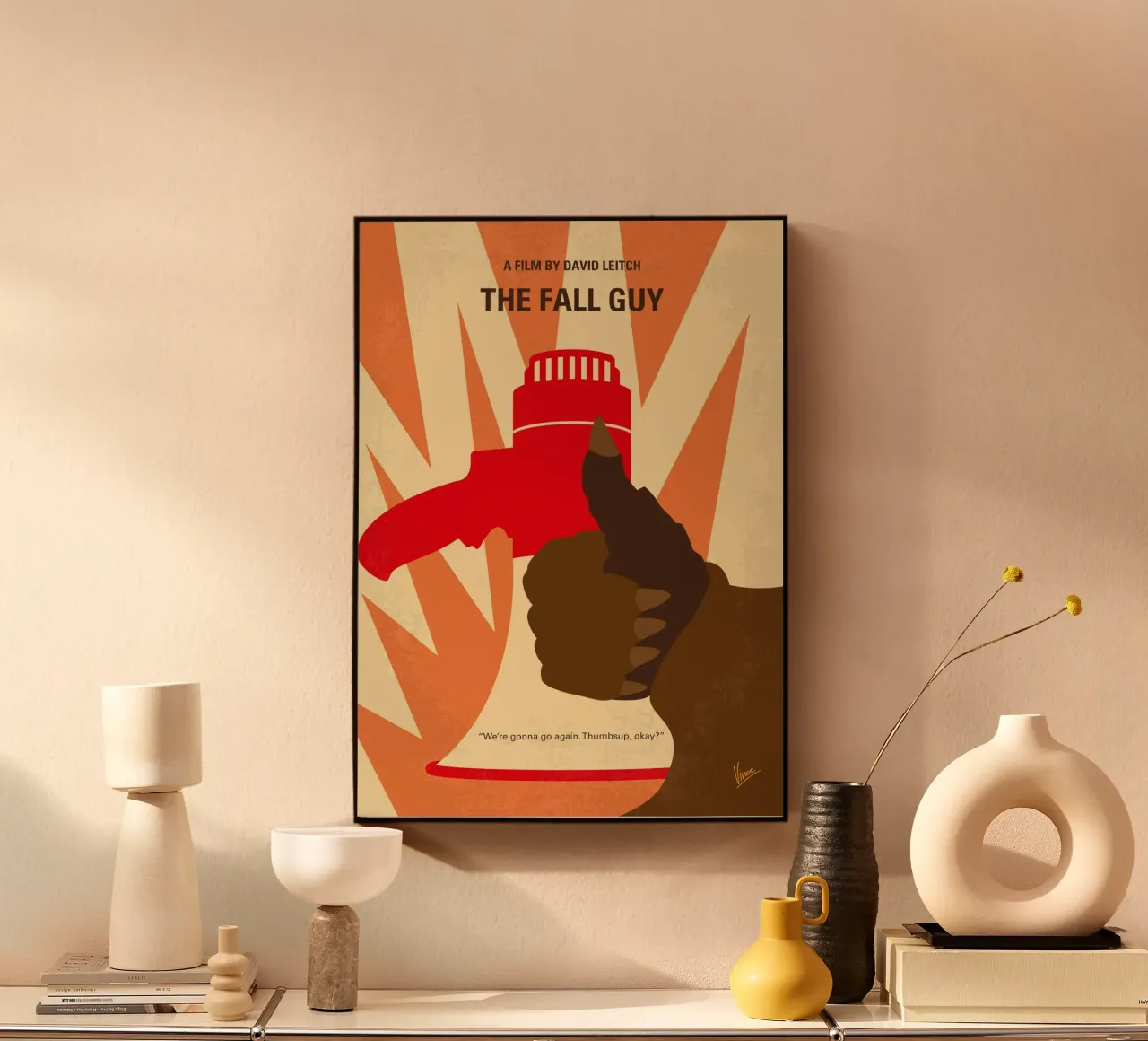 No1443 My The Fall Guy minimal movie poster plexiglass da Chungkong