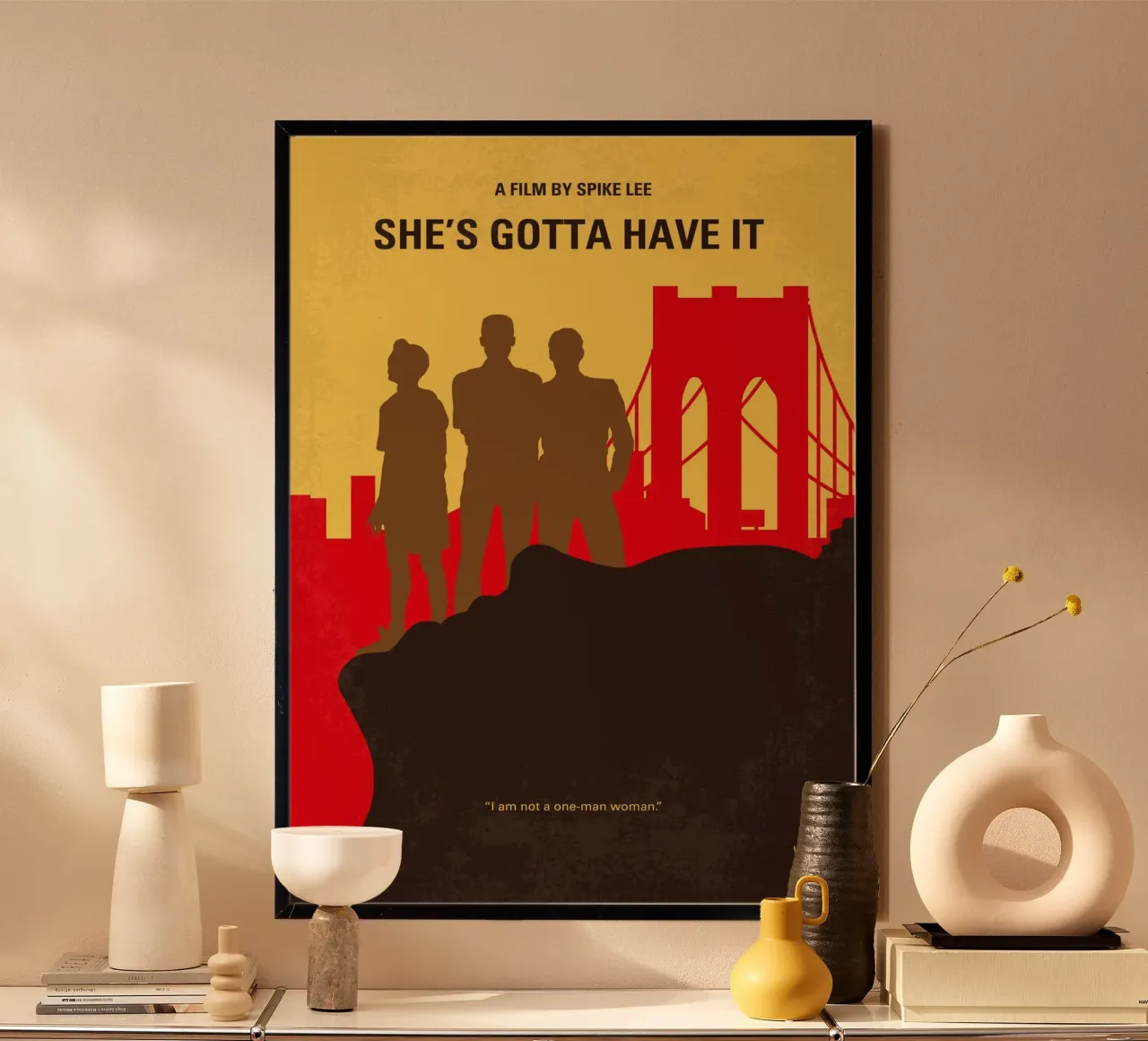 No1445 My Shes Gotta Have It minimal movie poster carta hahnemühle da Chungkong