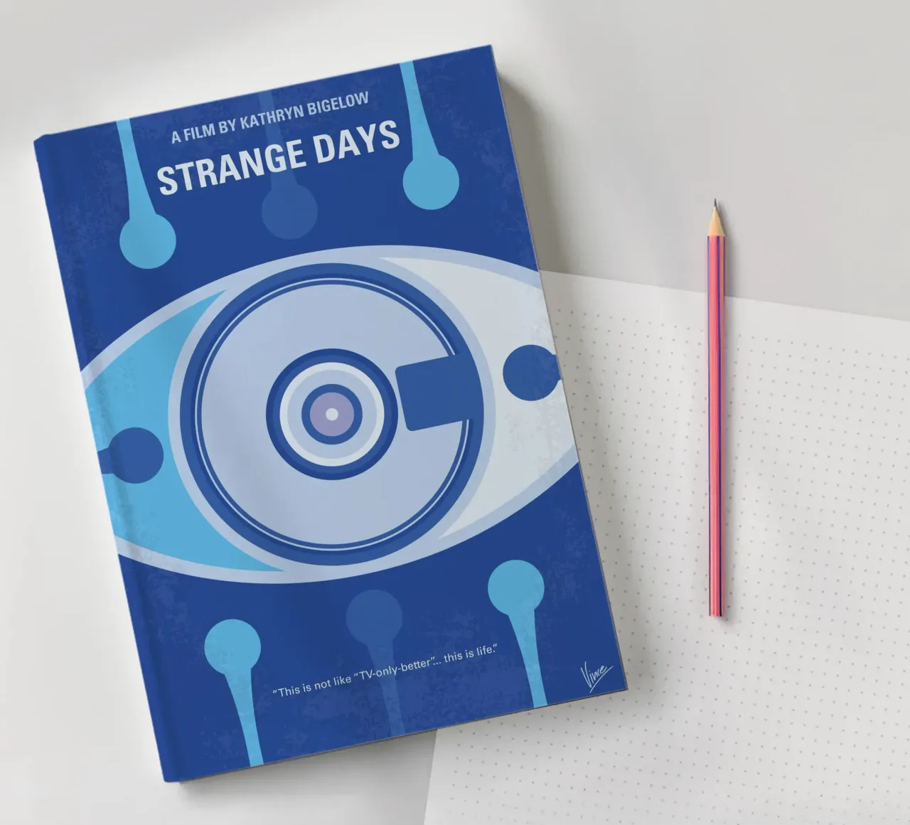 No1446 My Strange Days minimal movie poster notebook by Chungkong