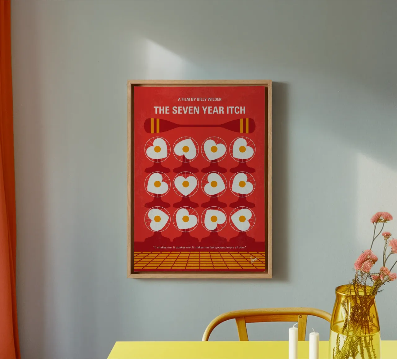 No1447 My The Seven Year Itch minimal movie poster tela con Cornice a cassetta da Chungkong
