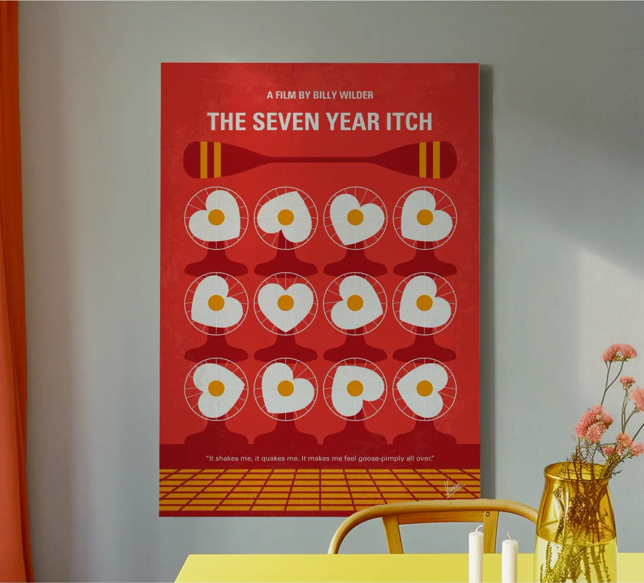 No1447 My The Seven Year Itch minimal movie poster tela con Cornice a cassetta da Chungkong