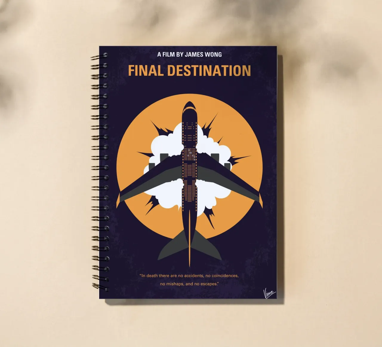 No1448 My Final Destination minimal movie poster carnet à spirale de Chungkong