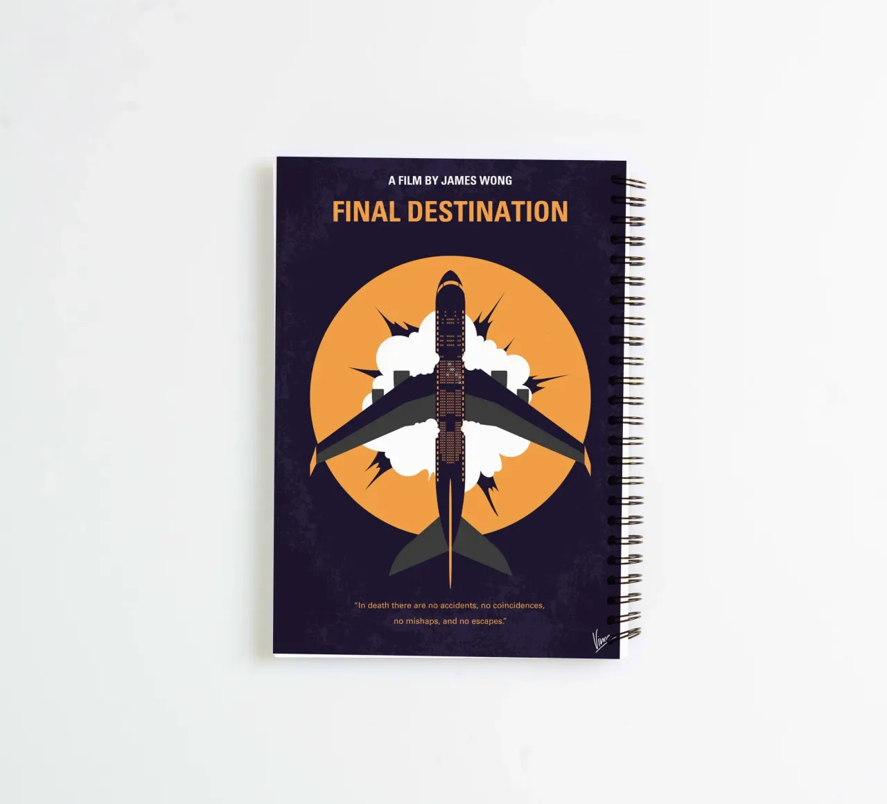 No1448 My Final Destination minimal movie poster carnet à spirale de Chungkong