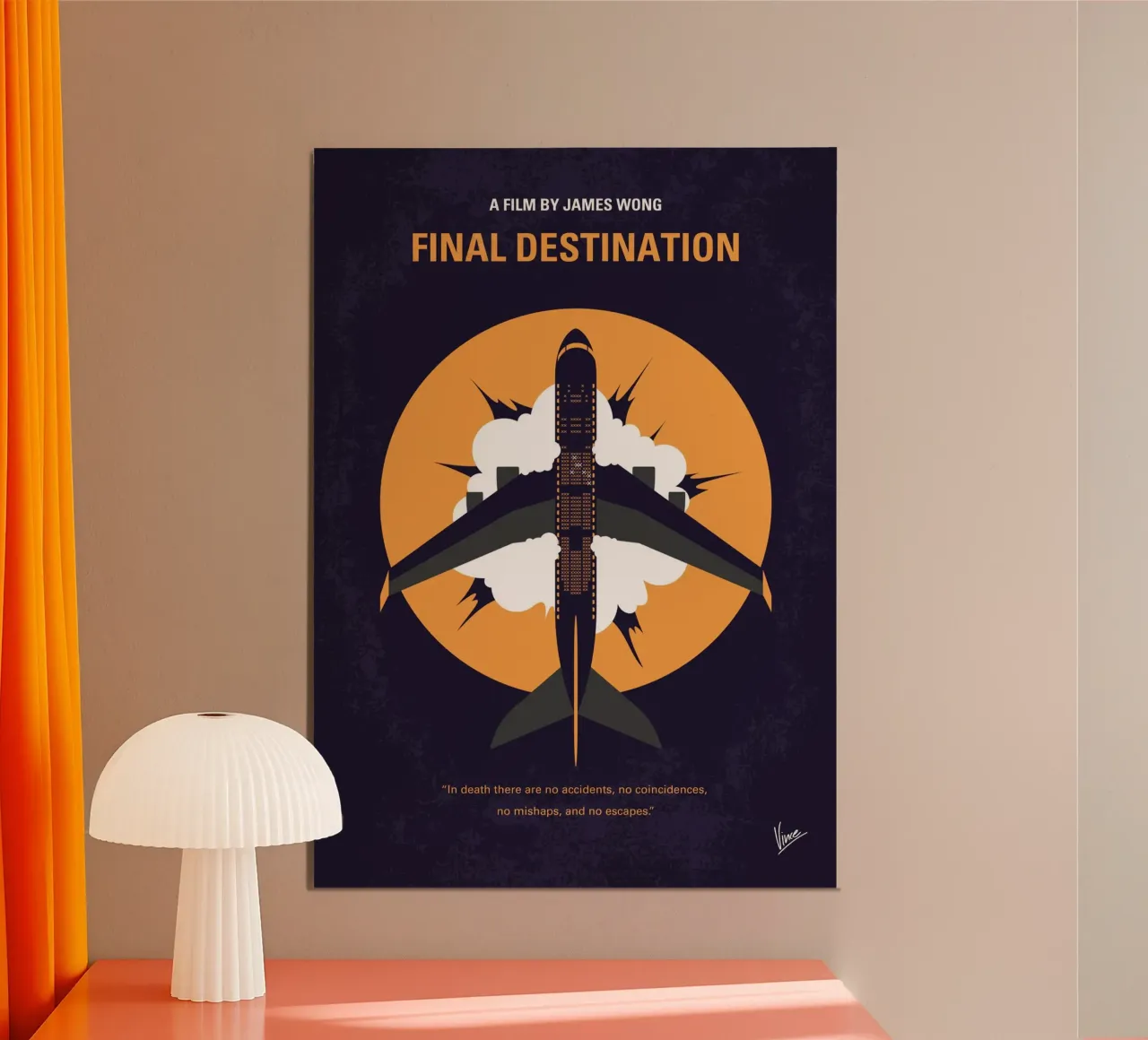 No1448 My Final Destination minimal movie poster alluminio dibond da Chungkong
