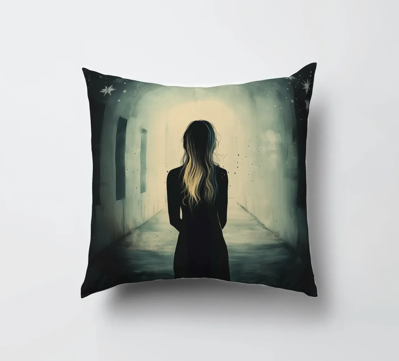 Dreamy darkness decorative cushion by Synthaira