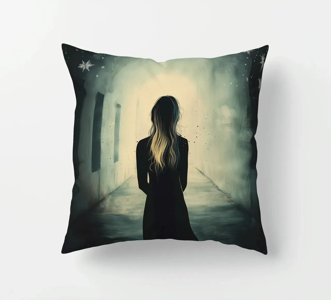 Dreamy darkness decorative cushion by Synthaira
