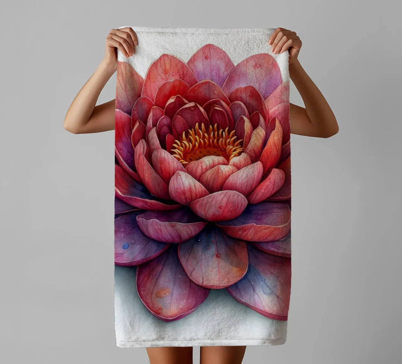 Lotusbloem 1 badhanddoek van Bold Blooms