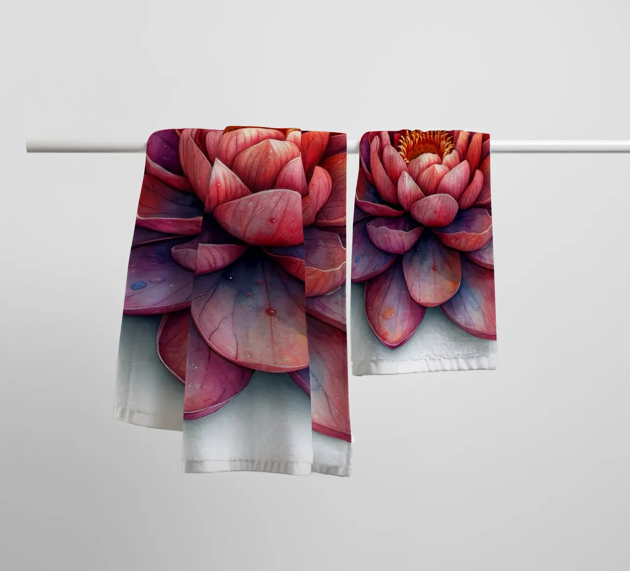 Lotusbloem 1 badhanddoek van Bold Blooms