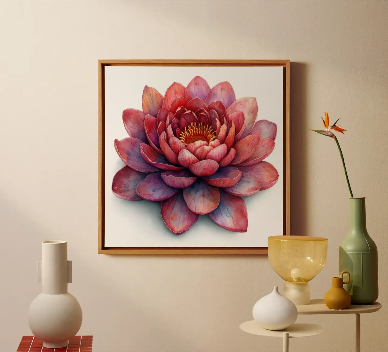 Lotusbloem 1 canvas van Bold Blooms