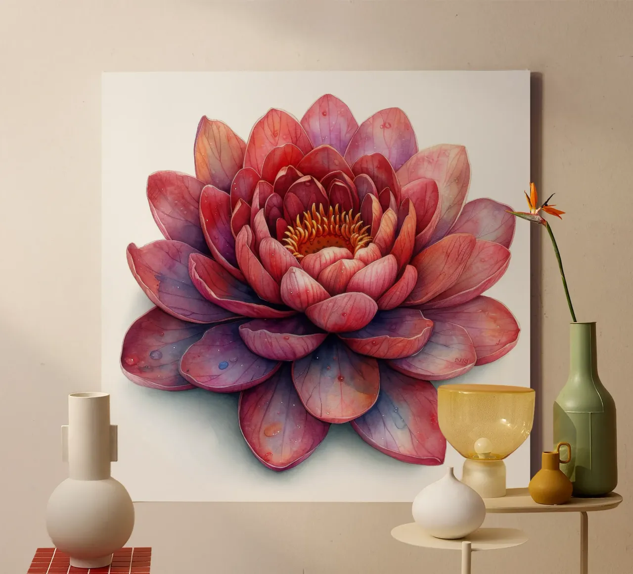 Lotusbloem 1 canvas van Bold Blooms