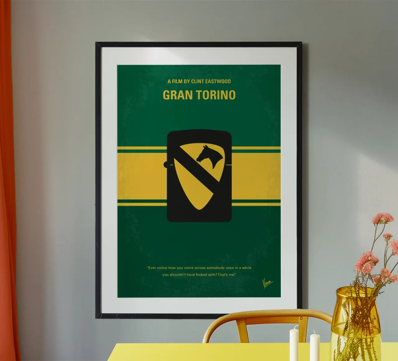 No1452 My Gran Torino minimal movie poster poster con telaio in legno da Chungkong