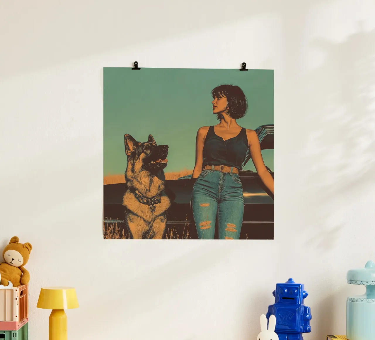 Ragazza con cane carta hahnemühle da Synthaira