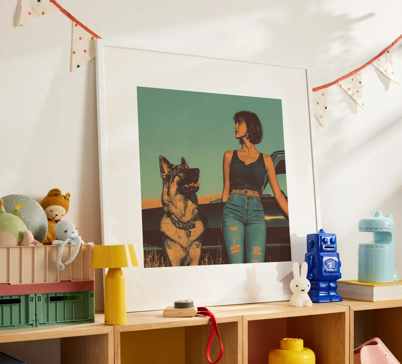 Ragazza con cane carta hahnemühle da Synthaira