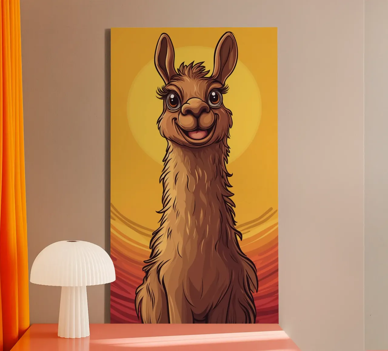 Happy Llama canvas by Synthaira