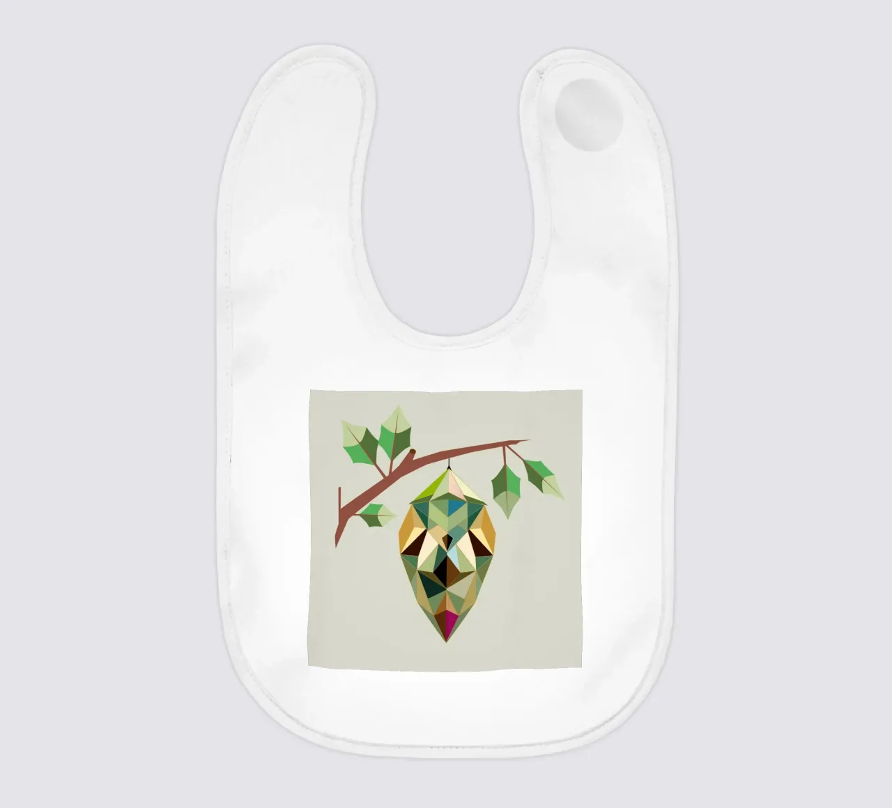 Geometric cocoon - symbols of transformation baby bib by namosh
