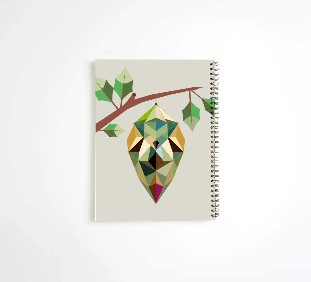Geometric cocoon - symbols of transformation spiral notebook by namosh
