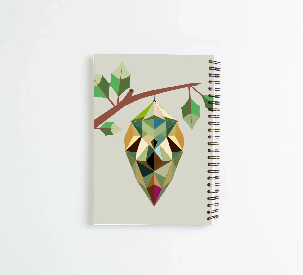 Geometric cocoon - symbols of transformation spiral notebook by namosh
