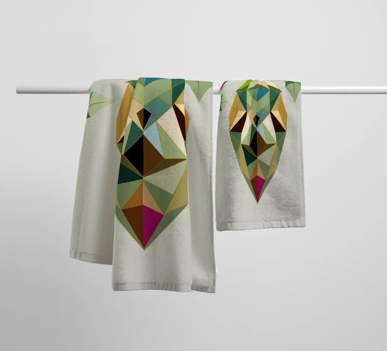 Geometric cocoon - symbols of transformation towel by namosh