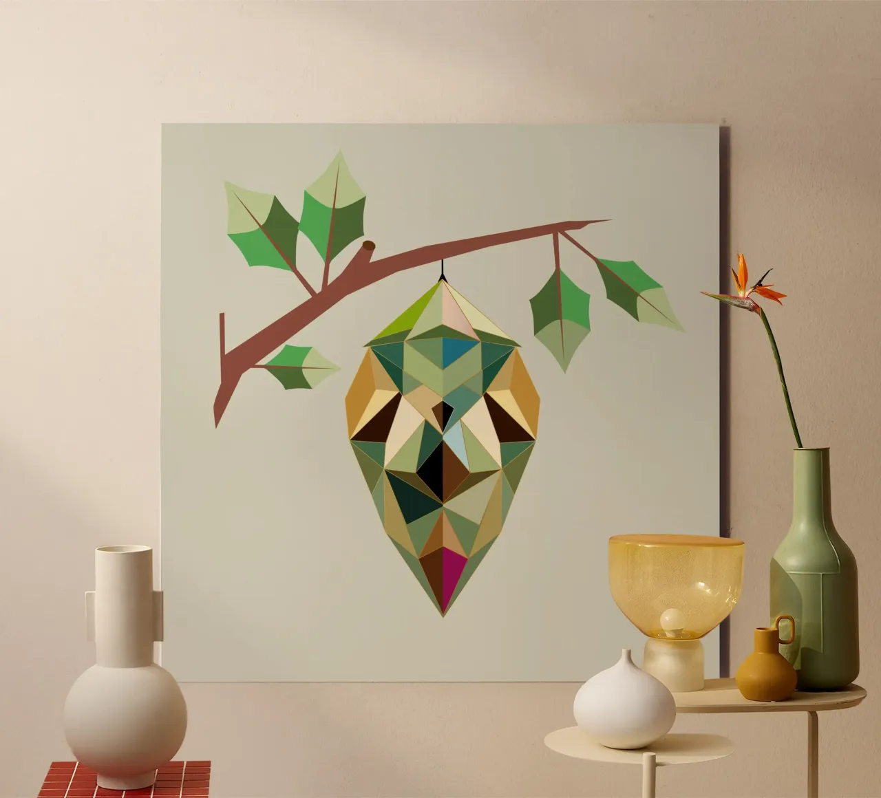 Geometric cocoon - symbols of transformation alu-dibond by namosh