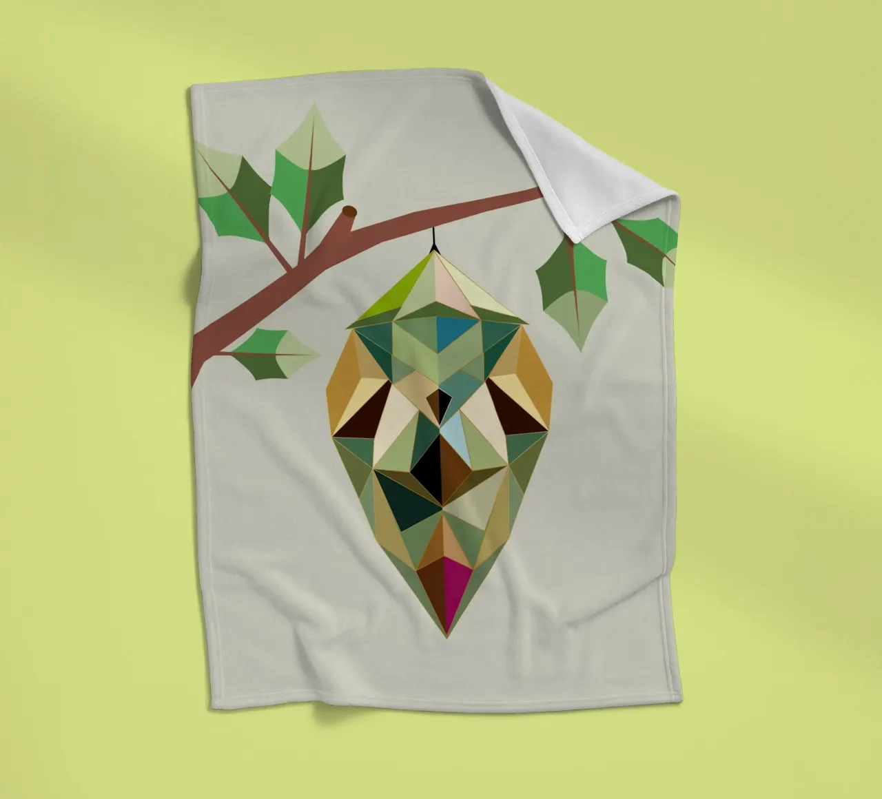 Geometric cocoon - symbols of transformation fleece blanket by namosh