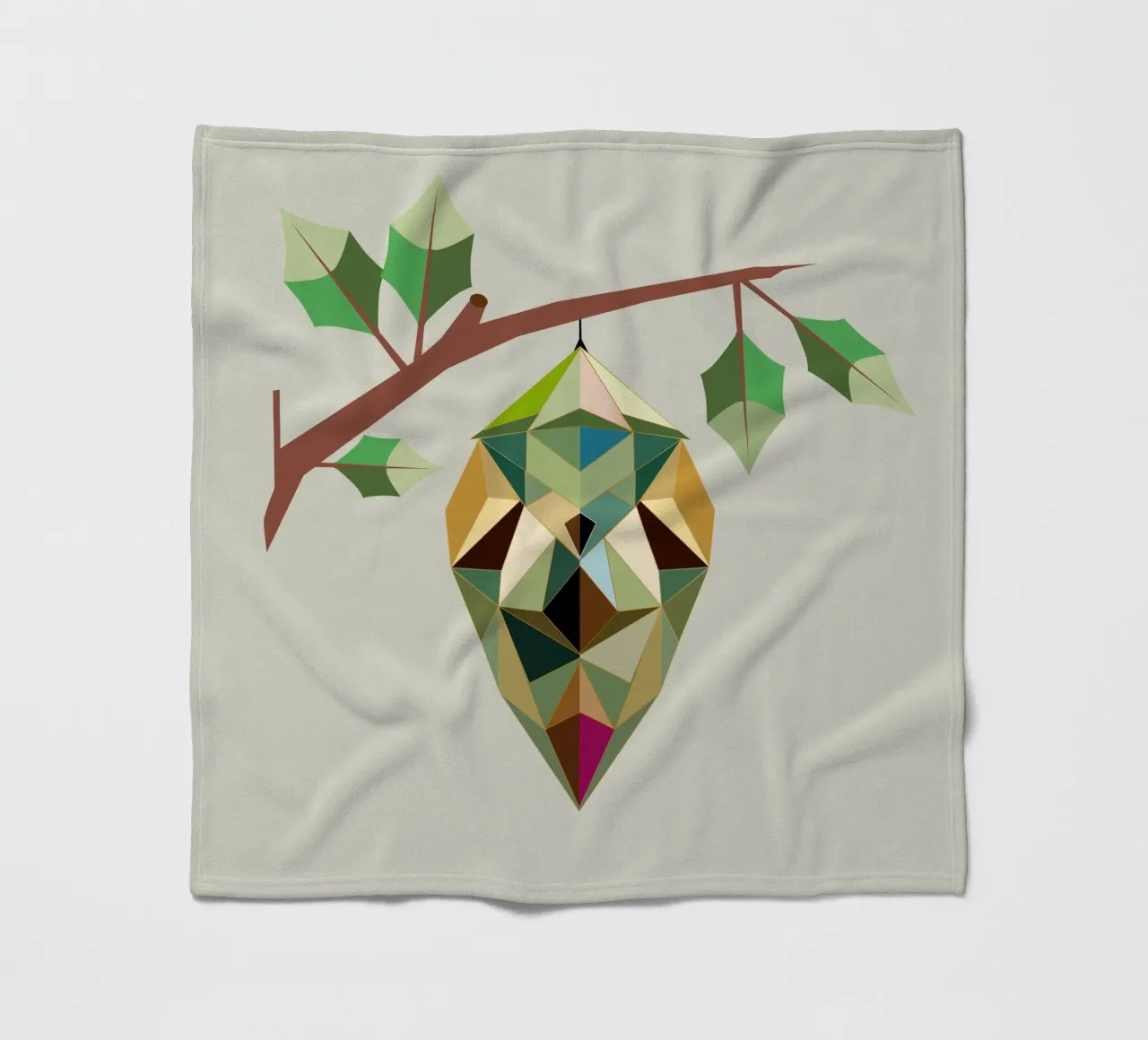 Geometric cocoon - symbols of transformation fleece blanket by namosh