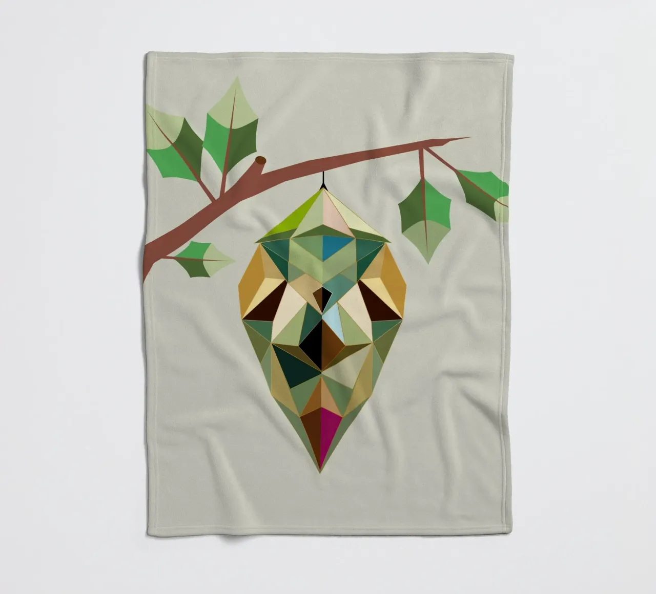 Geometric cocoon - symbols of transformation fleece blanket by namosh