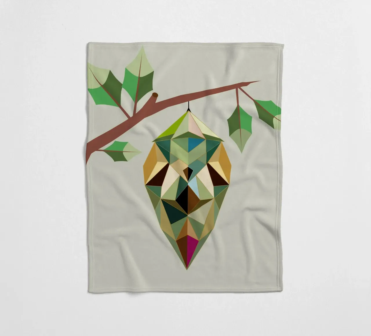 Geometric cocoon - symbols of transformation fleece blanket by namosh