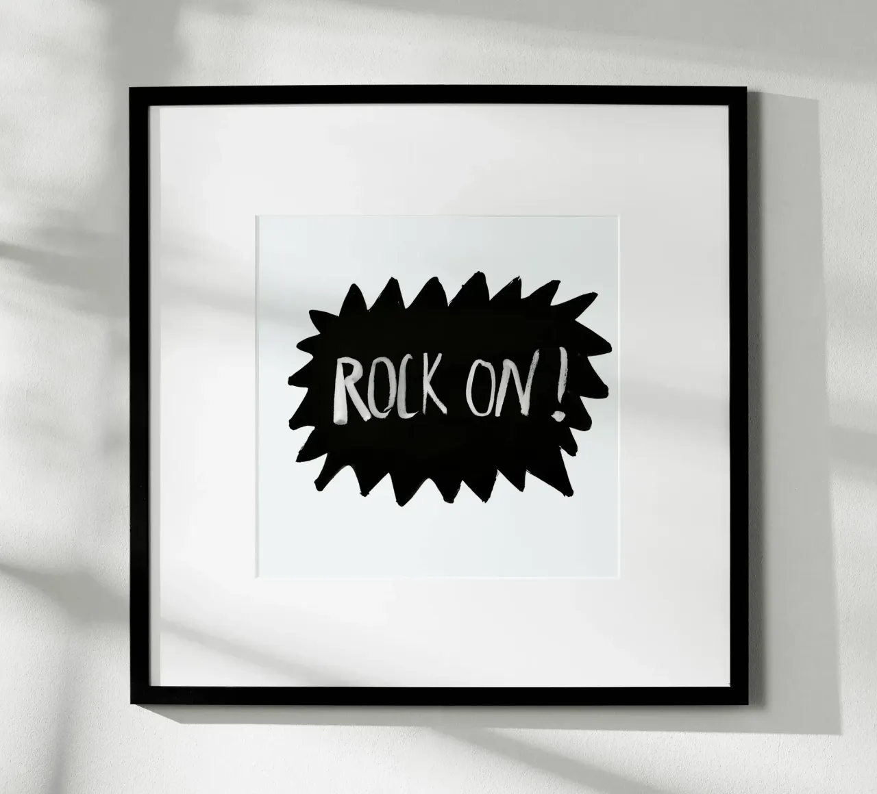 Rock On poster con telaio in legno da treechild