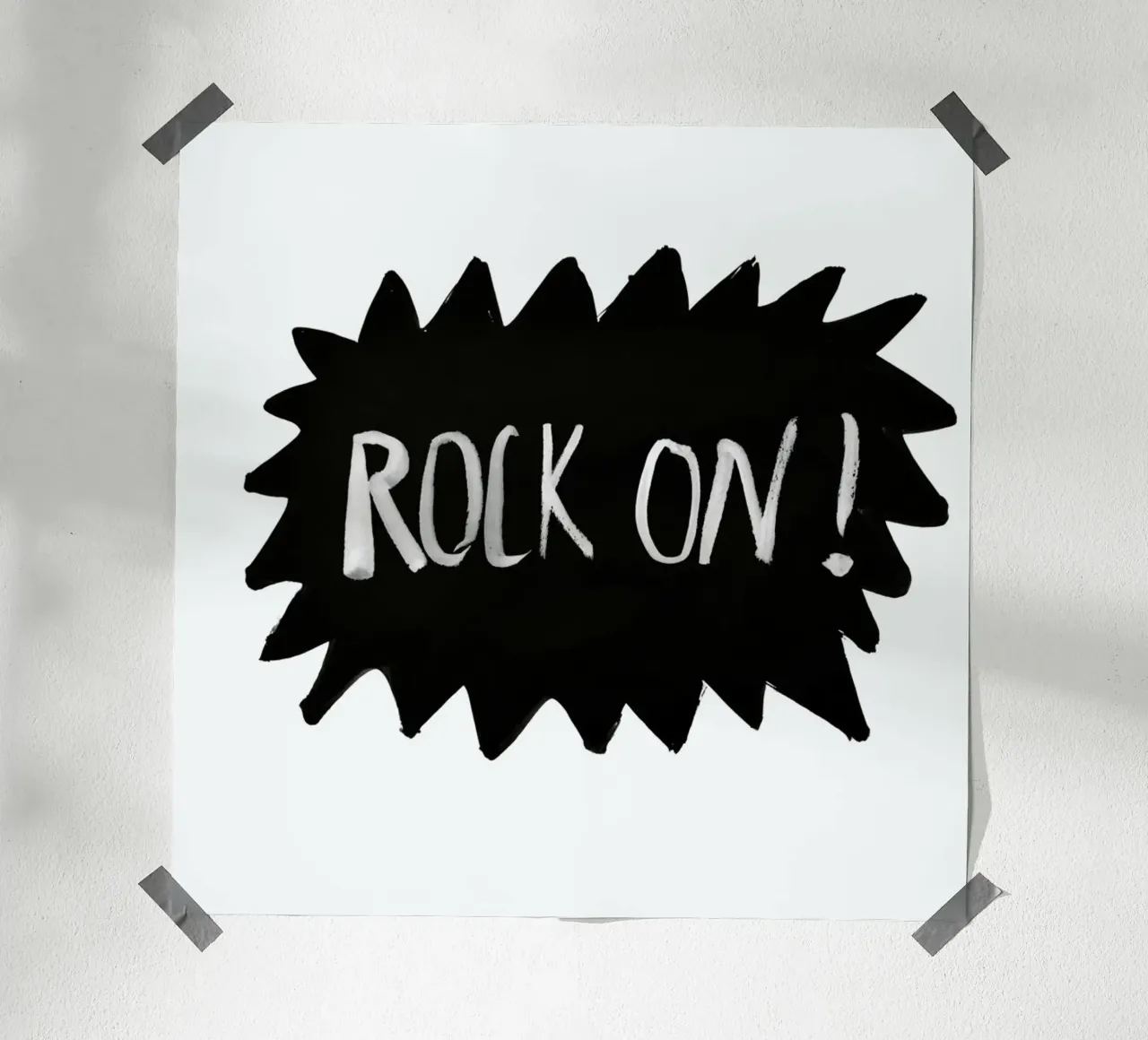 Rock On poster con telaio in legno da treechild