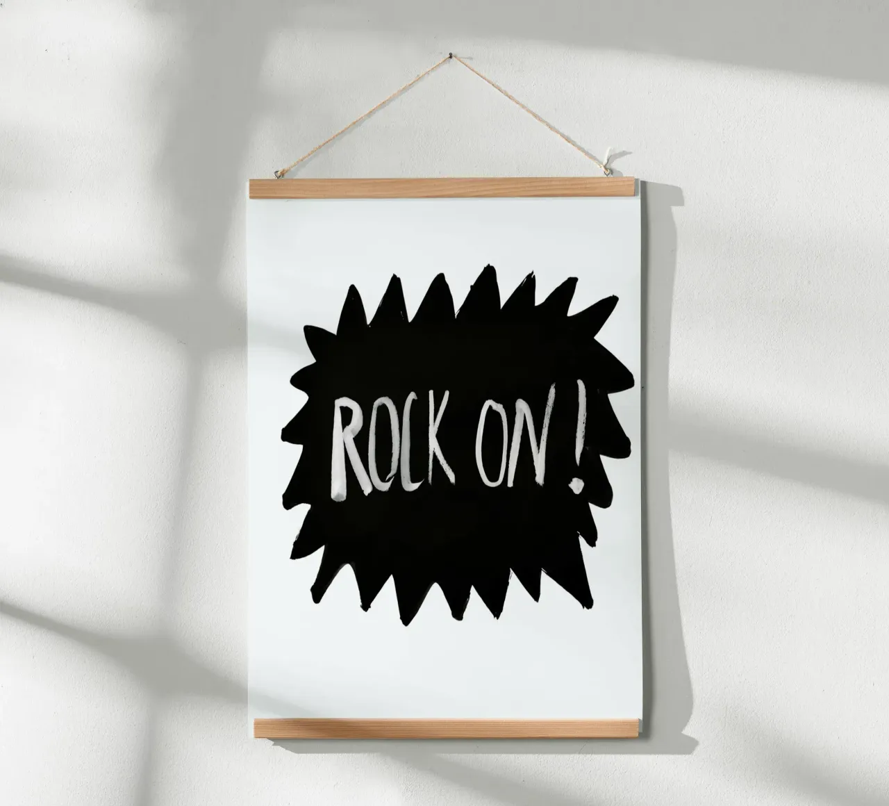 Rock On poster con telaio in legno da treechild