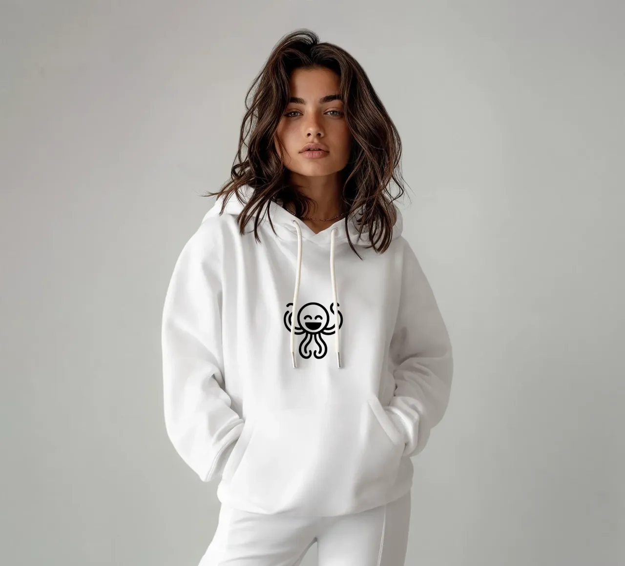 Deep Sea Buddy - Polpo ridente Giocoso e affascinante felpa con cappuccio da Bold & Simple