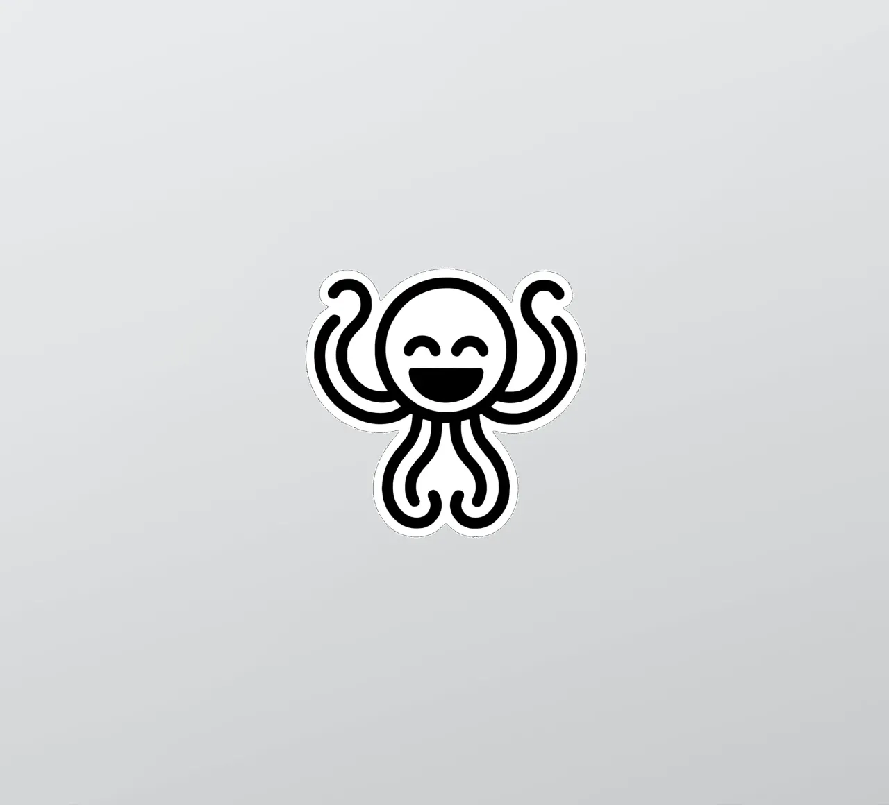 Deep Sea Buddy - Pulpo risueño Juguetón y encantador pegatina de Bold & Simple
