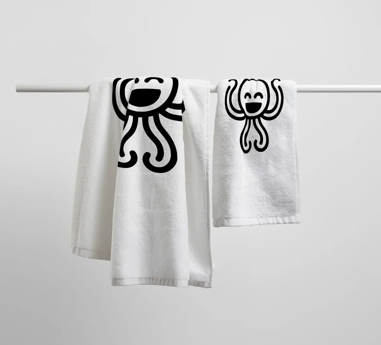 Deep Sea Buddy - Laughing octopus Playful and charming towel by Bold & Simple