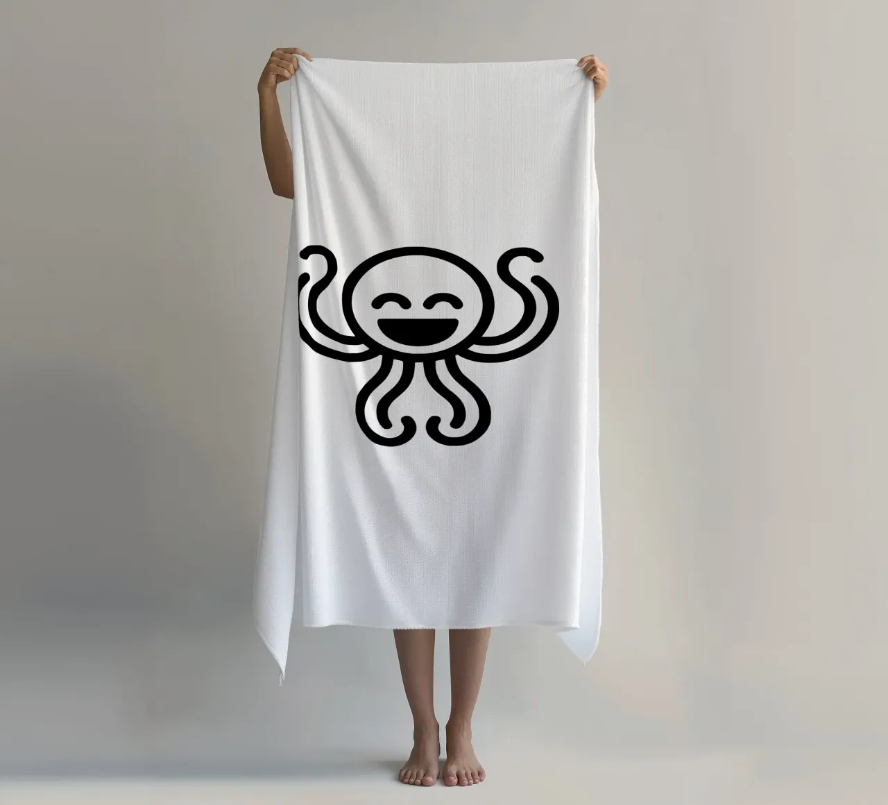 Deep Sea Buddy - Polpo ridente Giocoso e affascinante telo mare da Bold & Simple