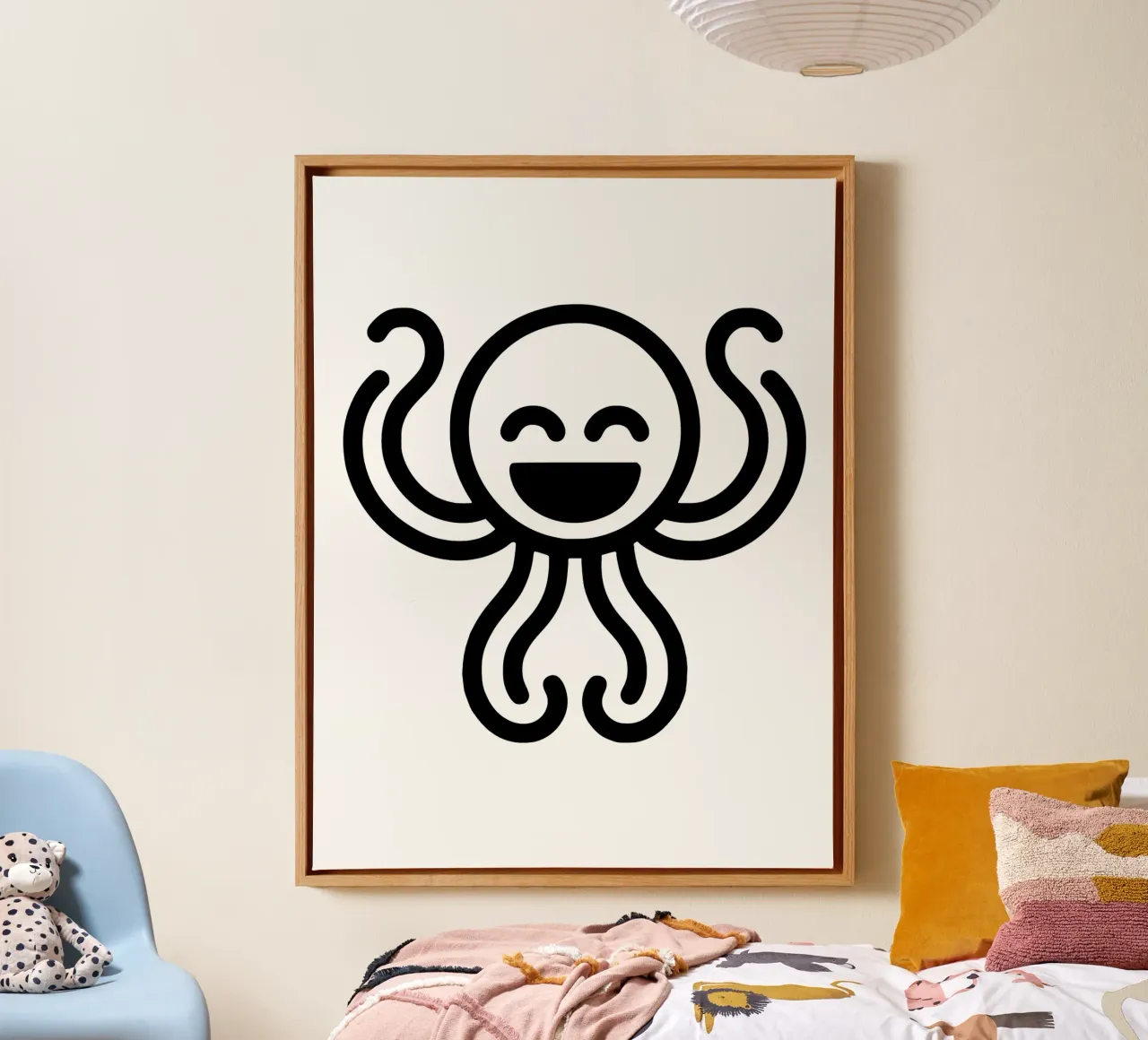 Deep Sea Buddy - Laughing octopus Playful and charming canvas by Bold & Simple