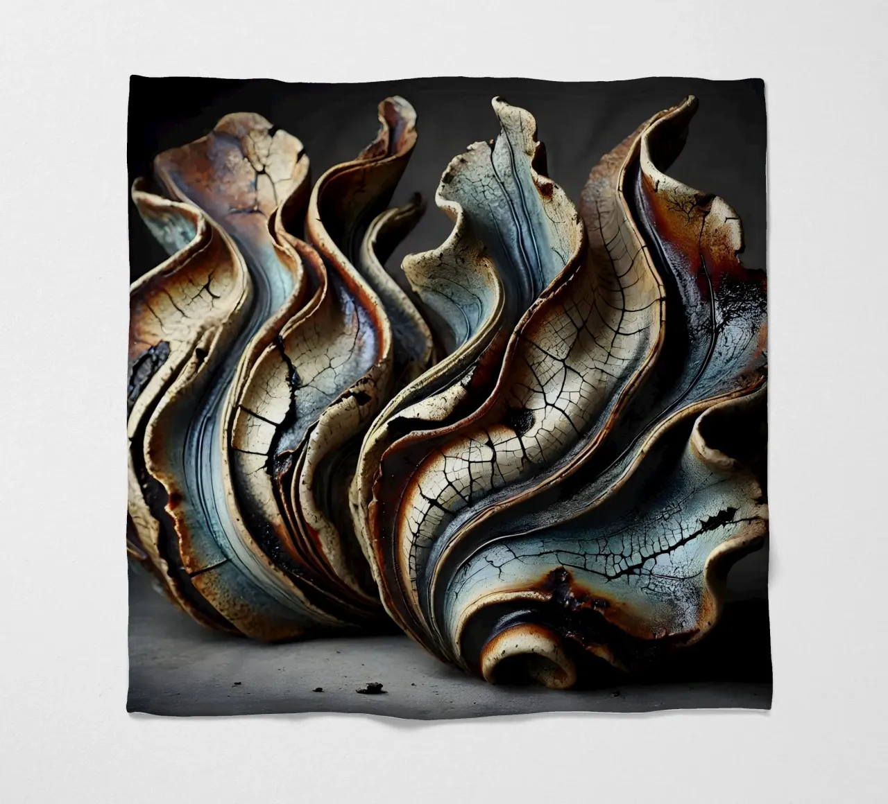 Sculture in ceramica: un linguaggio di design fluido coperta in pile da scHio
