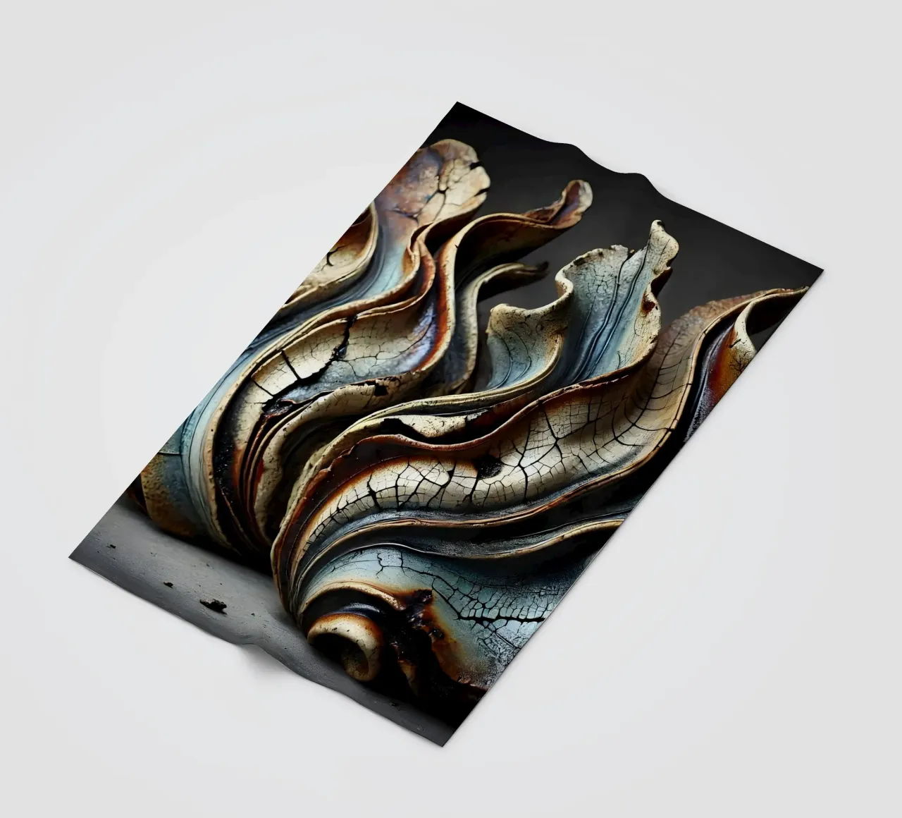 Sculture in ceramica: un linguaggio di design fluido coperta in pile da scHio