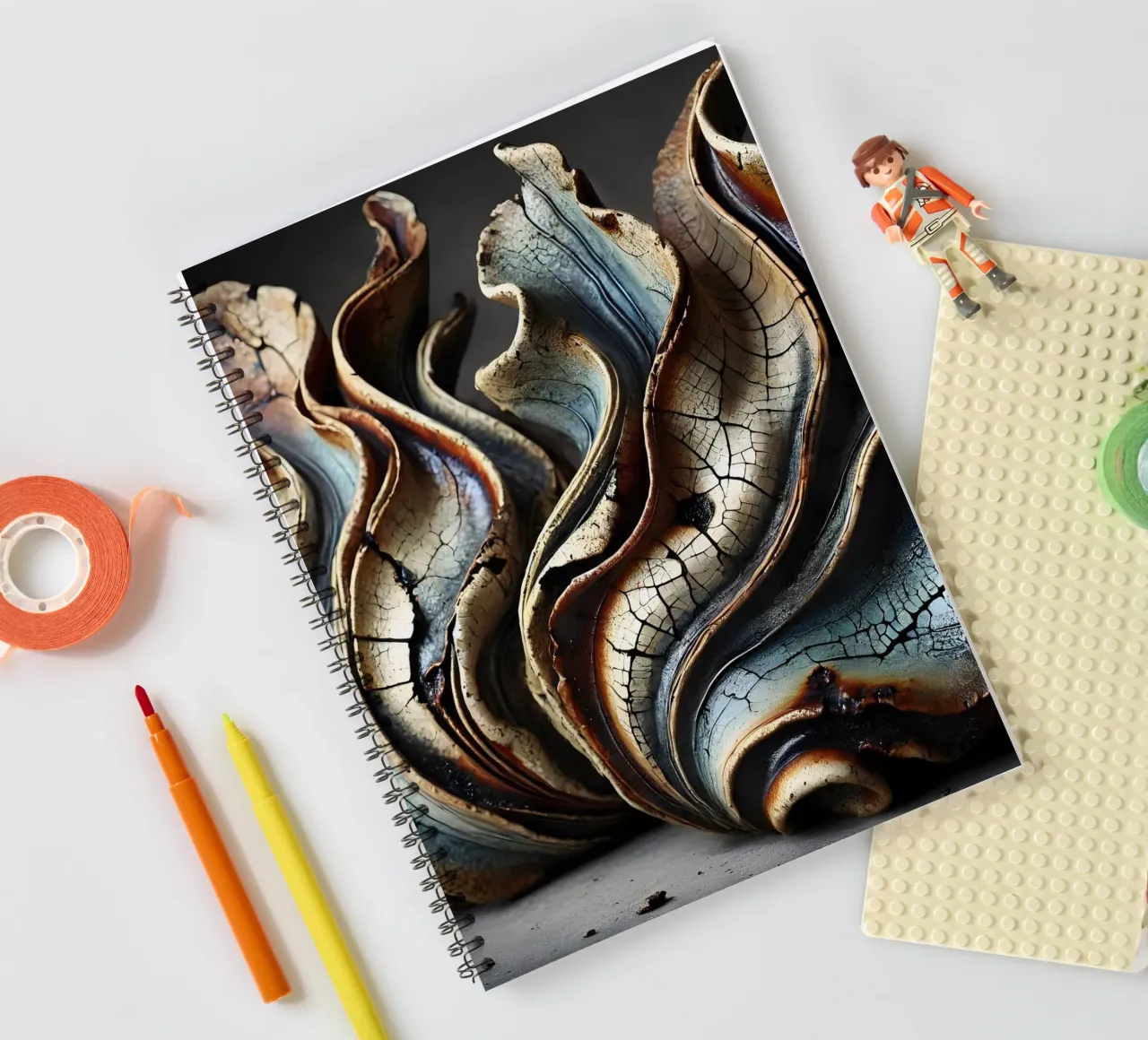 Ceramic sculptures - flowing design language spiral notebook by scHio